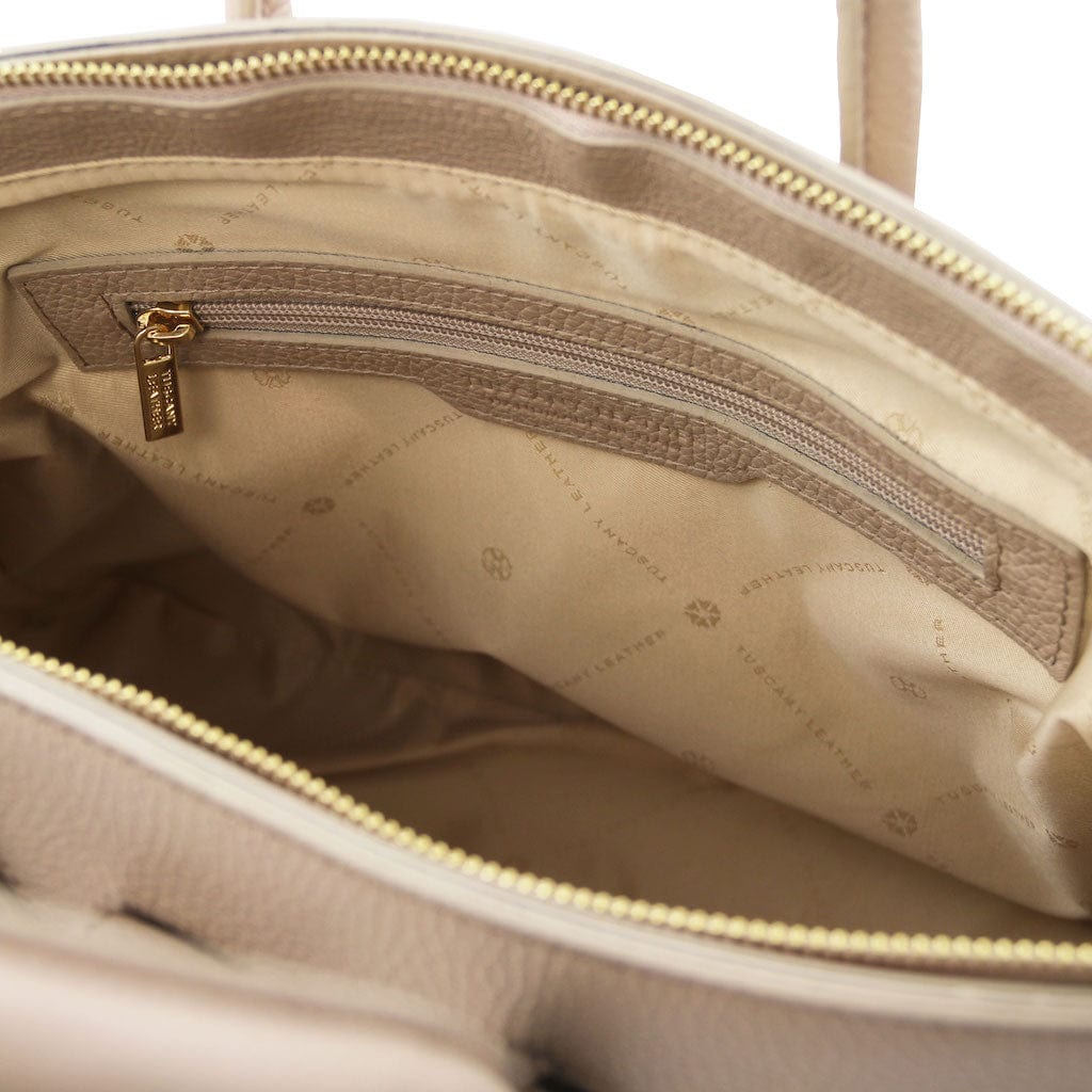 TL Bag - Leather handbag with golden hardware | TL141529 - Premium Leather handbags - Shop now at San Rocco Italia