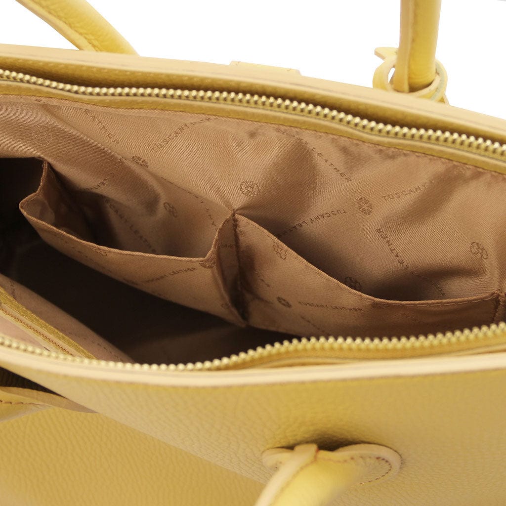 Leather handbags TL Bag - Leather handbag with golden hardware | TL141529 San Rocco Italia