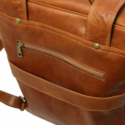 Leather laptop bags Bangkok - Matte leather laptop backpack - Large size | TL142336 San Rocco Italia