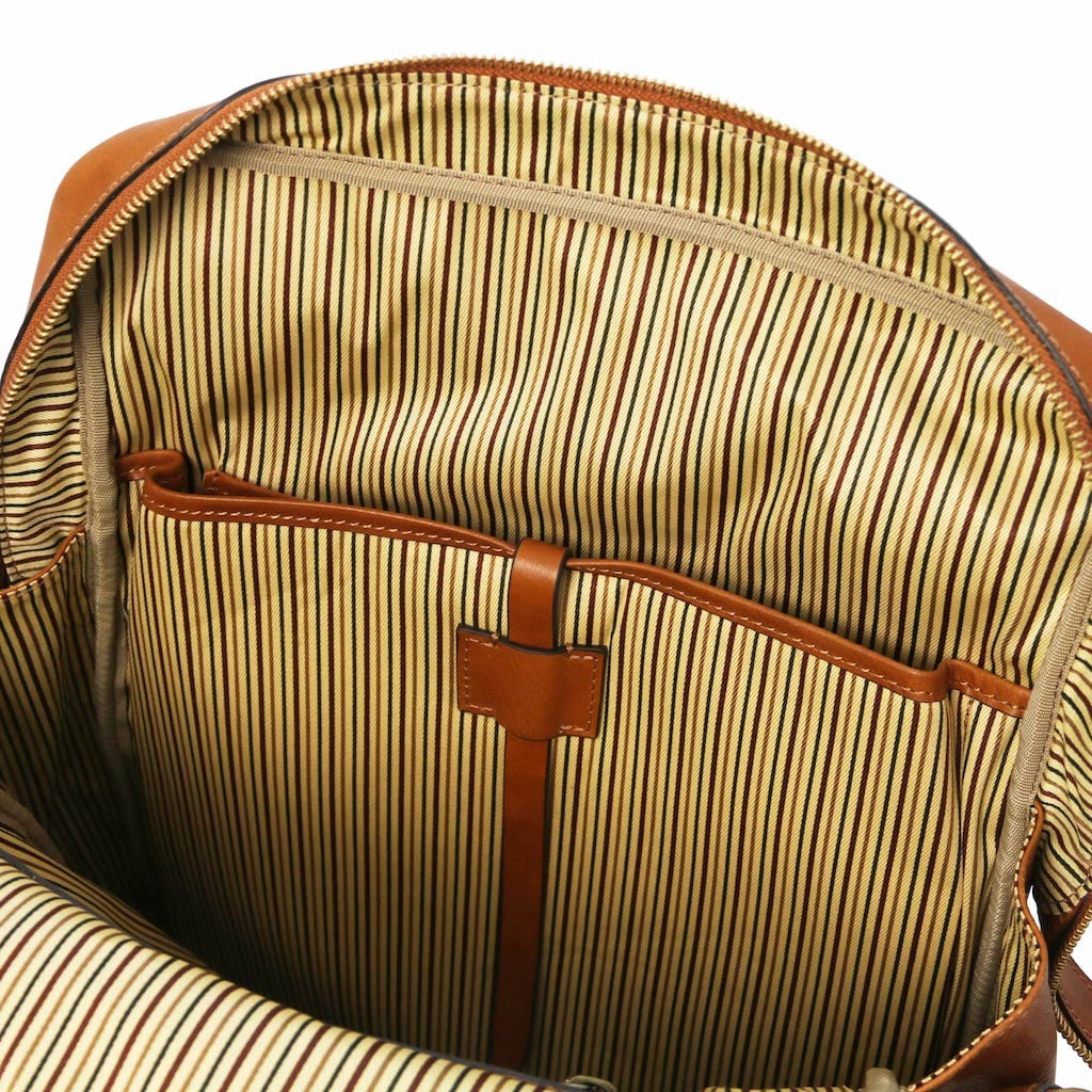 Leather laptop bags Bangkok - Matte leather laptop backpack - Large size | TL142336 San Rocco Italia