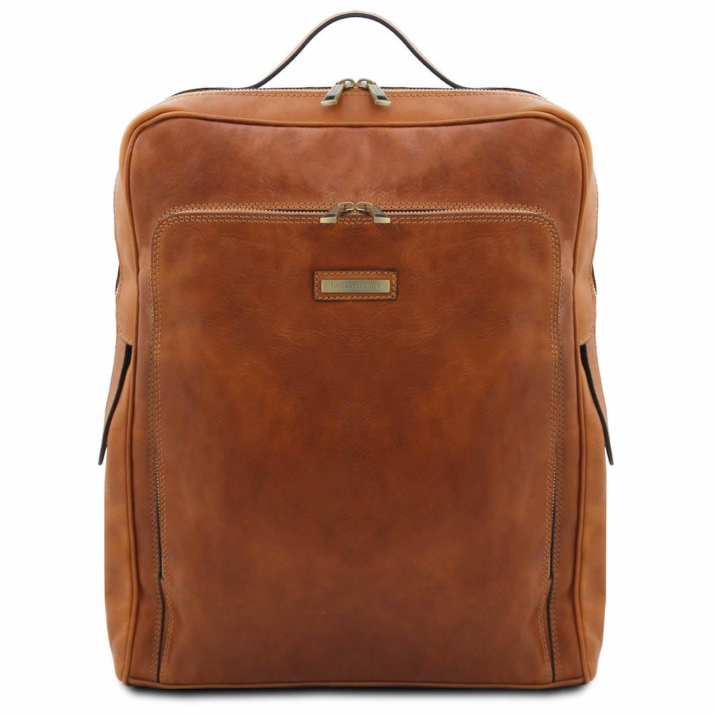 Leather laptop bags Natural Bangkok - Matte leather laptop backpack - Large size | TL142336 San Rocco Italia