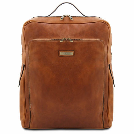 Leather laptop bags Natural Bangkok - Matte leather laptop backpack - Large size | TL142336 San Rocco Italia