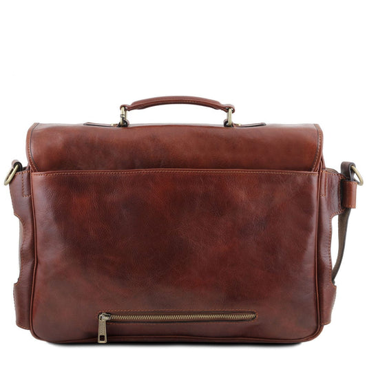 Leder-Laptoptaschen Ventimiglia - TL SMART Leder-Aktentasche mit mehreren Fächern und Fronttaschen | TL142069 San Rocco Italia