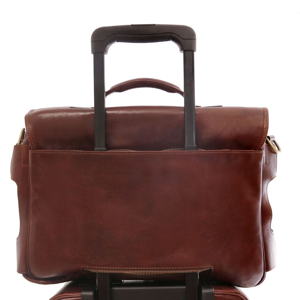 Leather laptop bags Ventimiglia - Leather multi compartment TL SMART briefcase with front pockets | TL142069 San Rocco Italia
