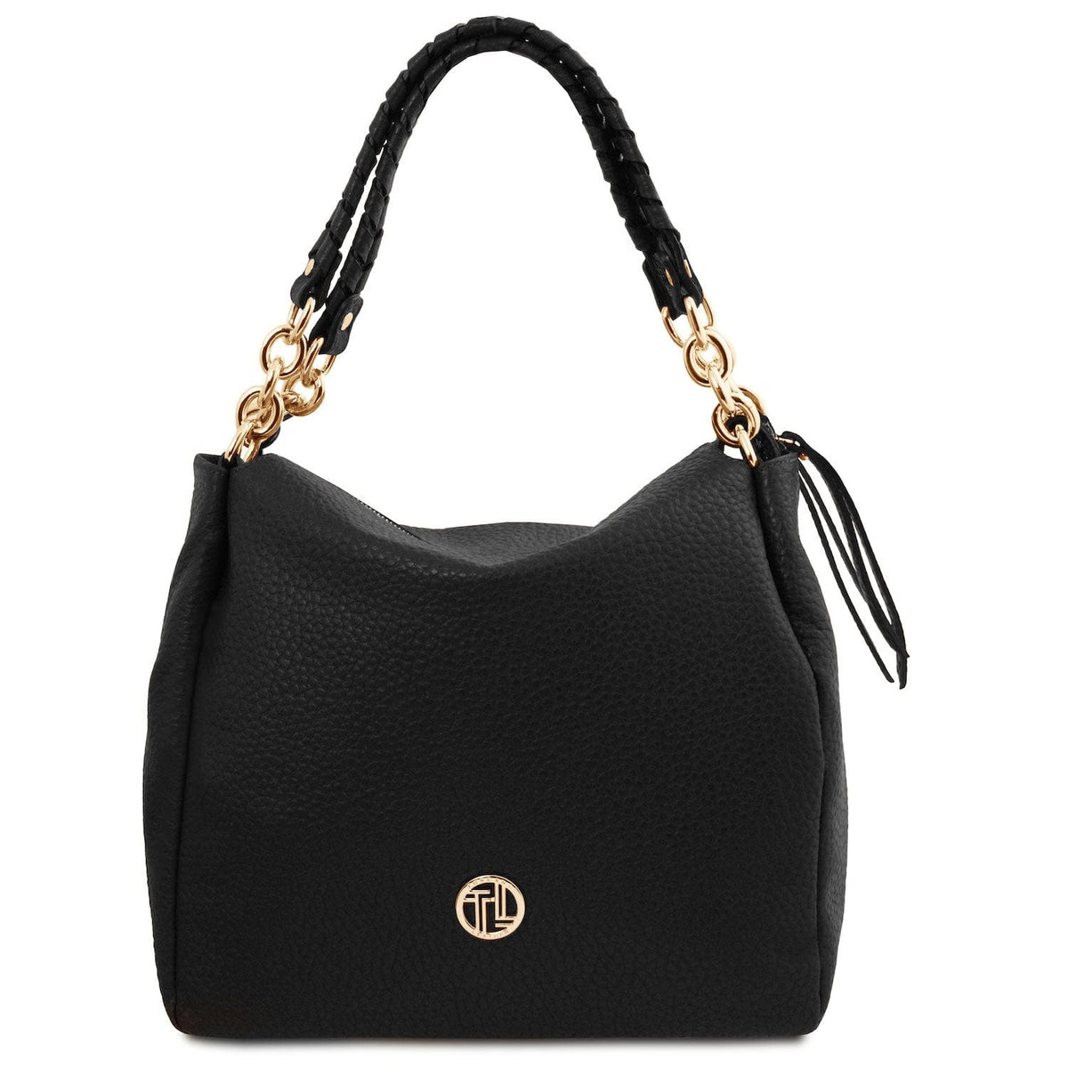 Leder-Schultertaschen Schwarz Amy - Soft Italian leather shopping bag | TL142385 San Rocco Italia