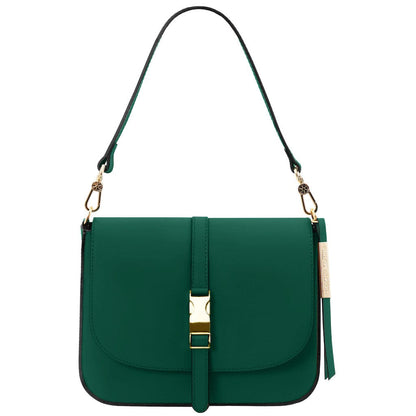 Bolsos de hombro de piel Verde bosque Nausica - Bolso de hombro de piel italiana | TL141598 San Rocco Italia