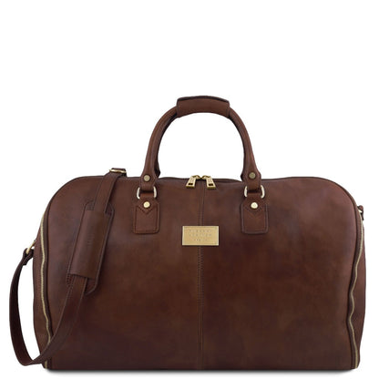 Leather Travel bags Dark Brown Antigua - Leather travel duffle/garment bag | TL142341 suiter bag San Rocco Italia