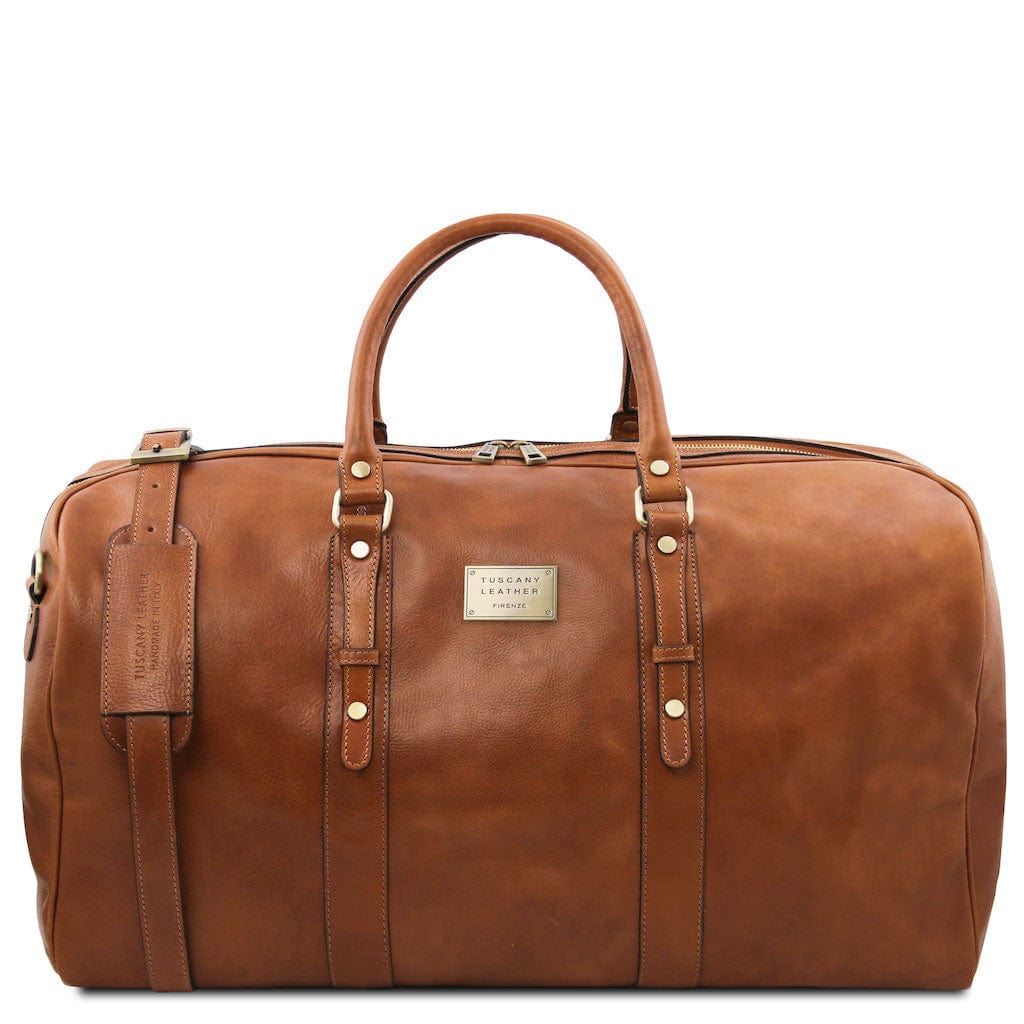 Leder-Reisetaschen Natur Francoforte - Exklusive Weekender-Reisetasche aus Leder | TL142338 San Rocco Italia