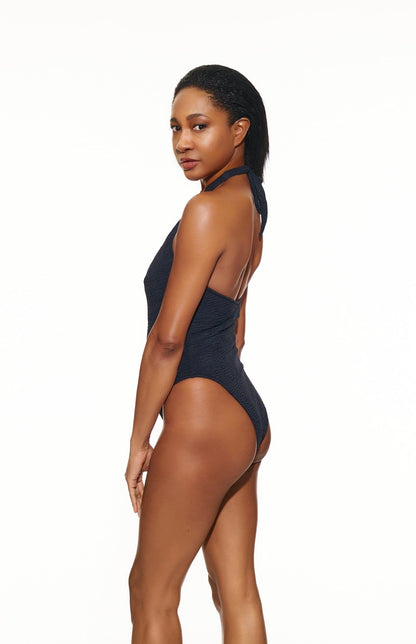 one piece swimsuit Procida Criss Cross Halter One Piece Swimsuit San Rocco Italia