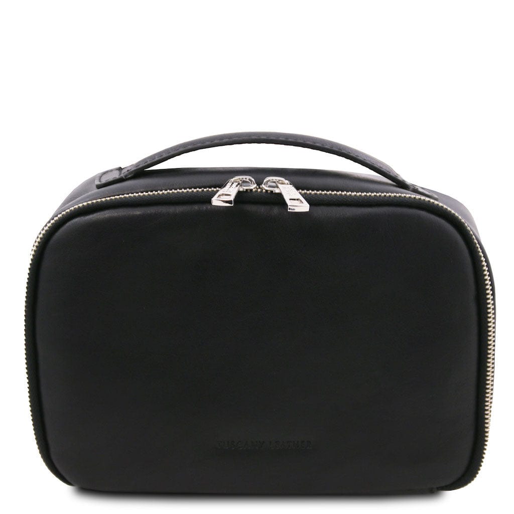 Travel leather accessories Black Marvin - Leather toiletry bag | TL142326 San Rocco Italia