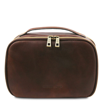 Travel leather accessories Dark Brown Marvin - Leather toiletry bag | TL142326 San Rocco Italia
