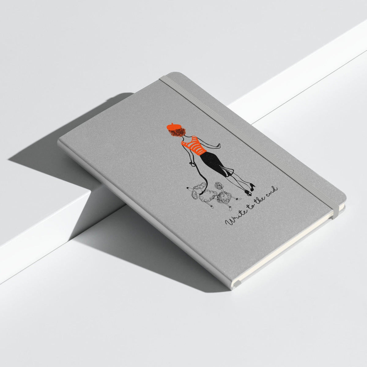 Journals Write to the End Woman and French Poodle Hardcover Bound Journal San Rocco Italia