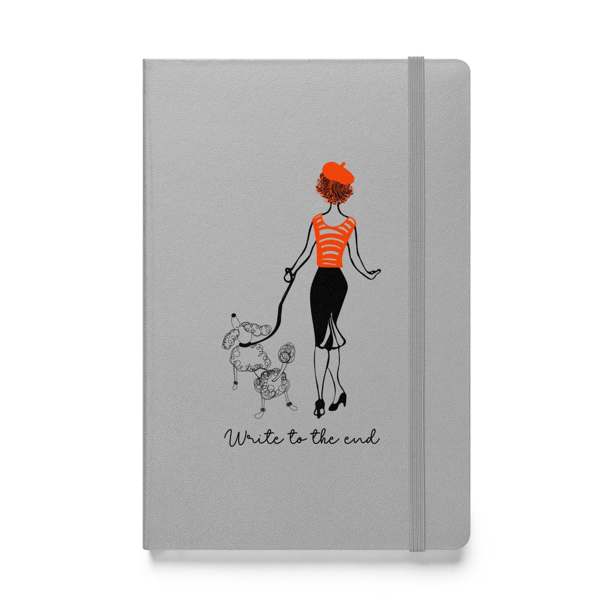 Journals Write to the End Woman and French Poodle Hardcover Bound Journal San Rocco Italia