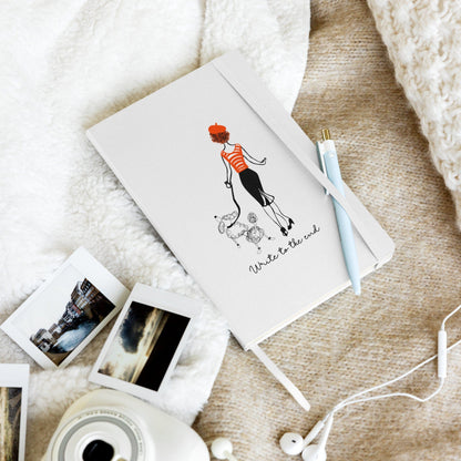 Journals Write to the End Woman and French Poodle Hardcover Bound Journal San Rocco Italia