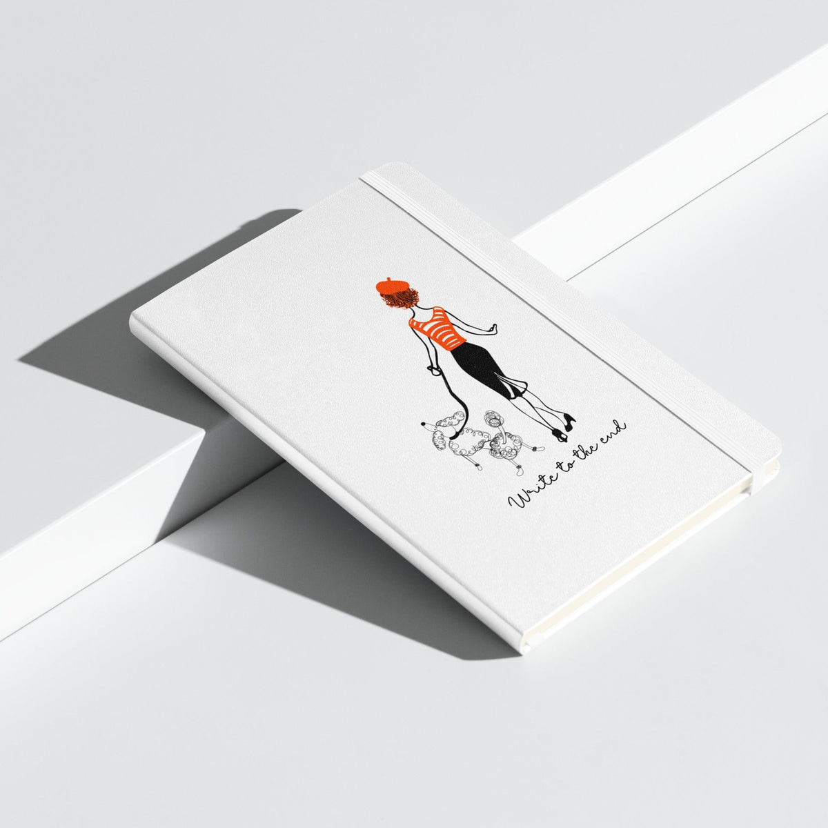 Journals Write to the End Woman and French Poodle Hardcover Bound Journal San Rocco Italia