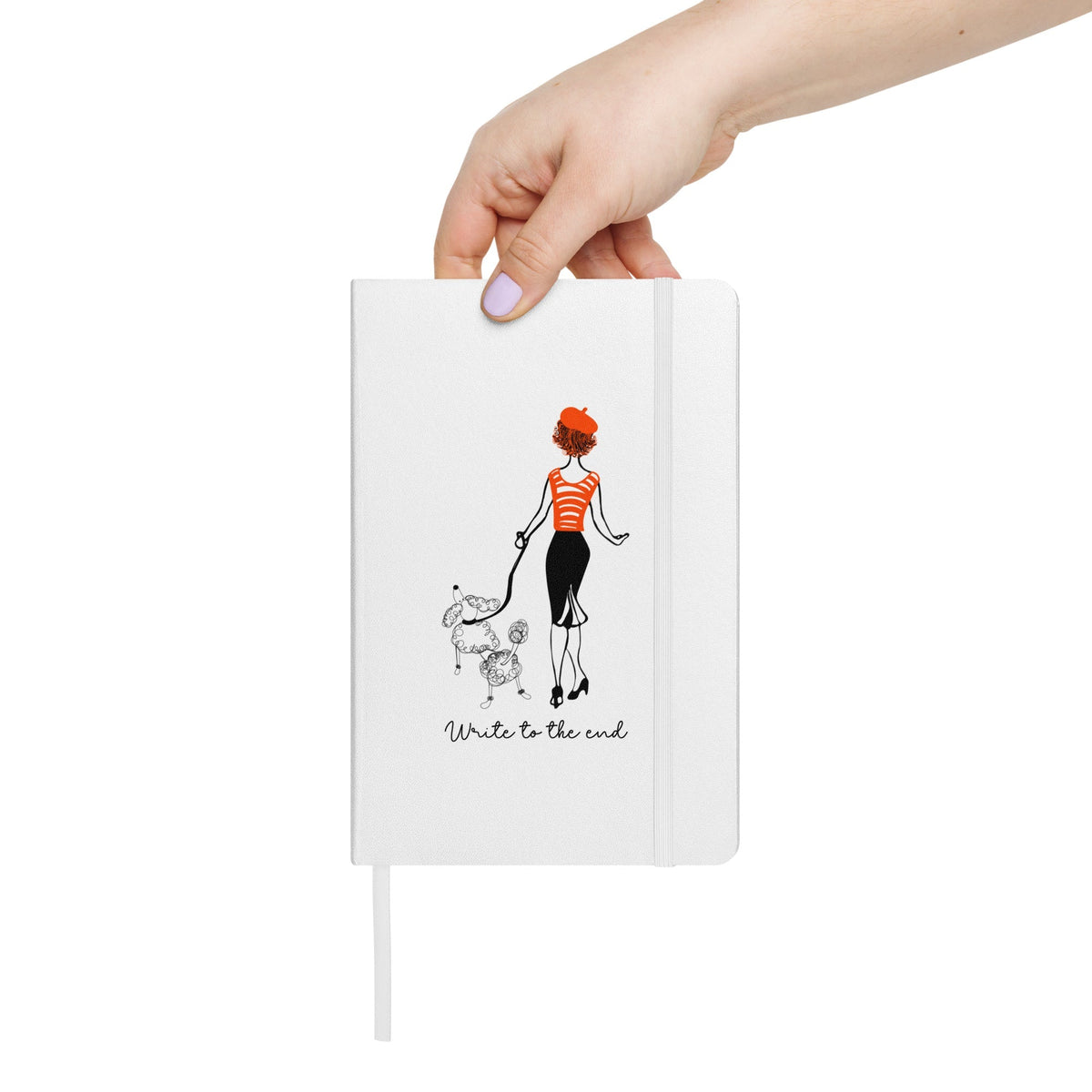 Journals Write to the End Woman and French Poodle Hardcover Bound Journal San Rocco Italia