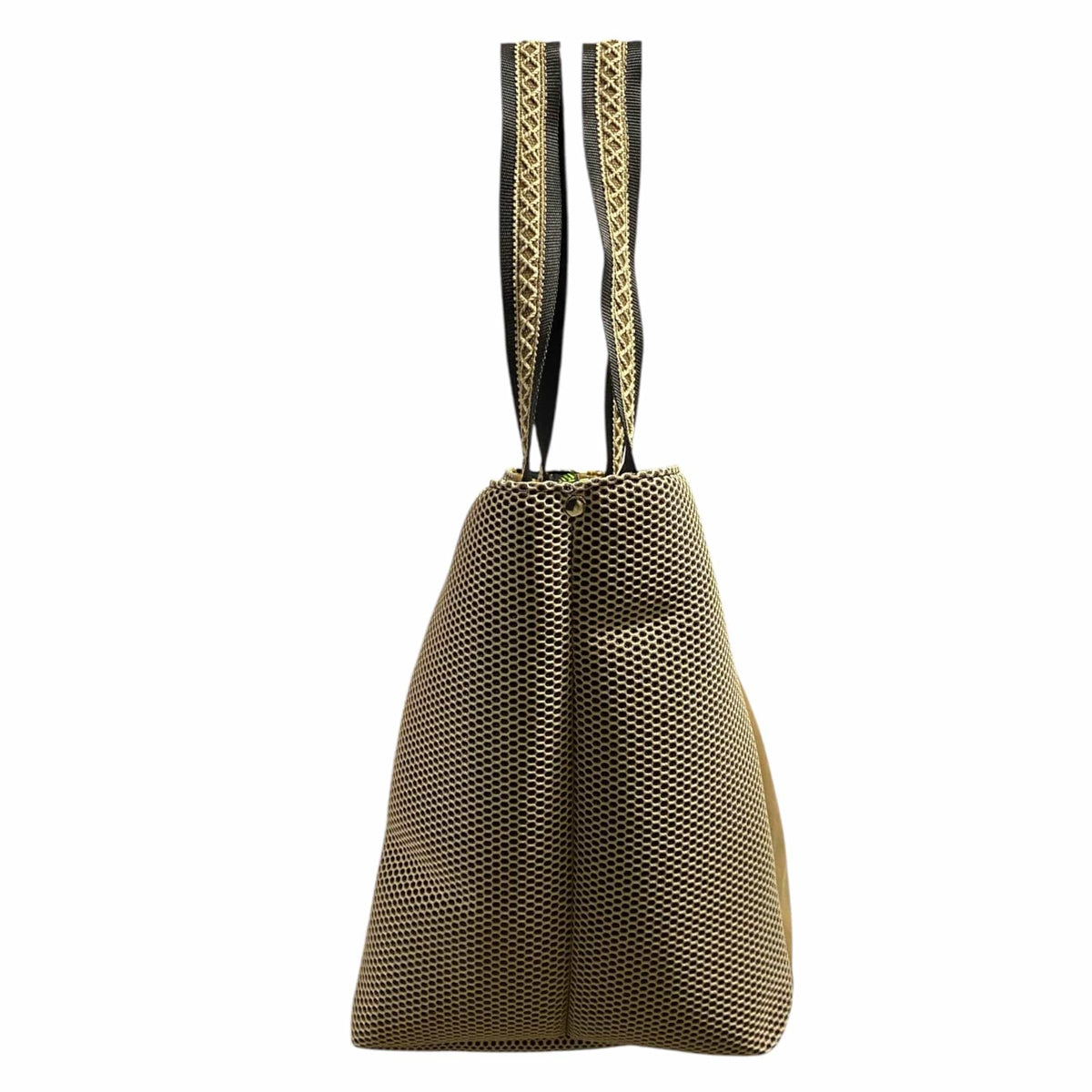 Bolso tote de malla color arena