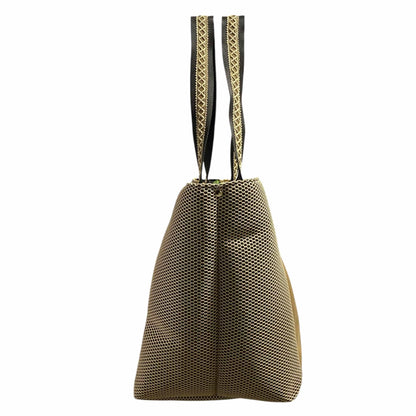 Bolso tote de malla color arena