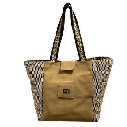 Bolso tote de malla color arena