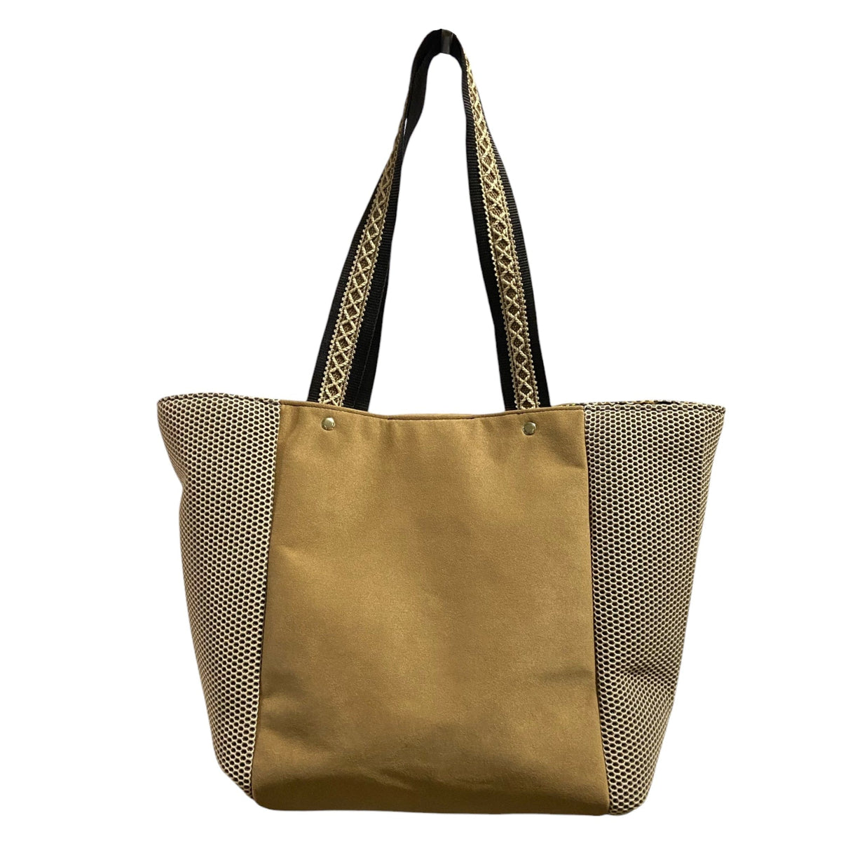 Bolso tote de malla color arena