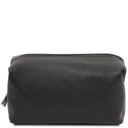 Travel leather accessories Nero Smarty - Opaca leather toiletry bag - Large size | TL141219 San Rocco Italia