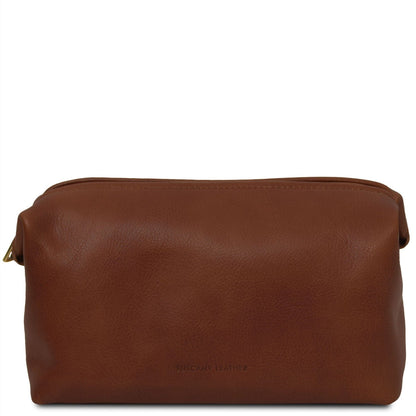 Travel leather accessories Marrone Smarty - Opaca leather toiletry bag - Large size | TL141219 San Rocco Italia