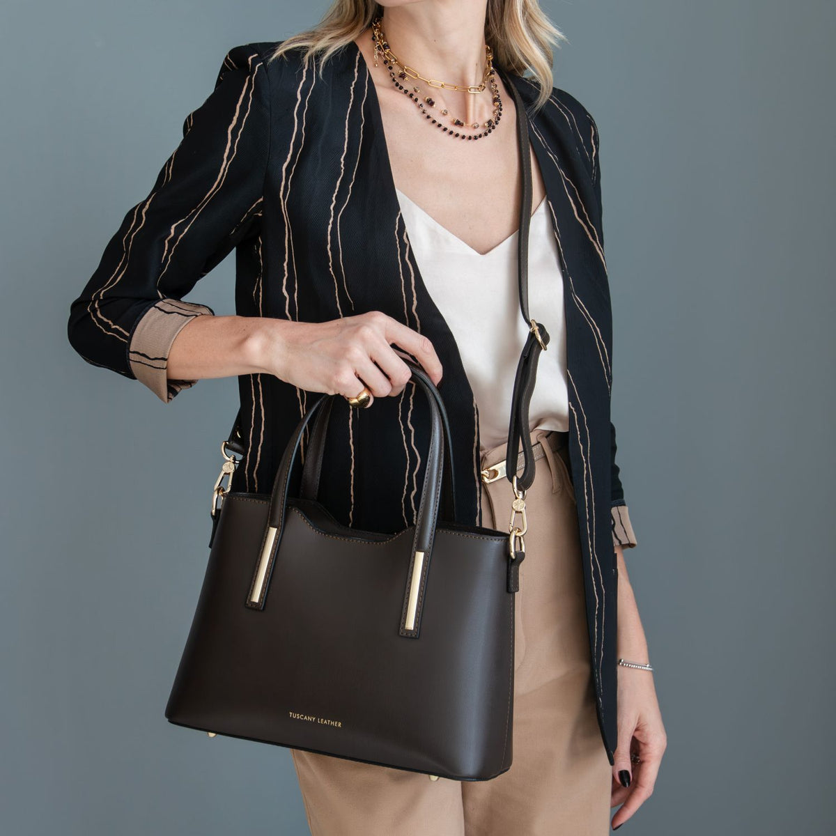 Olimpia - Italian leather tote - Medium size