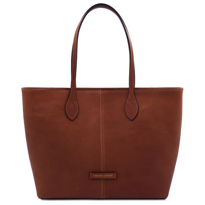Essenza - Long handle leather tote bag | TL142612