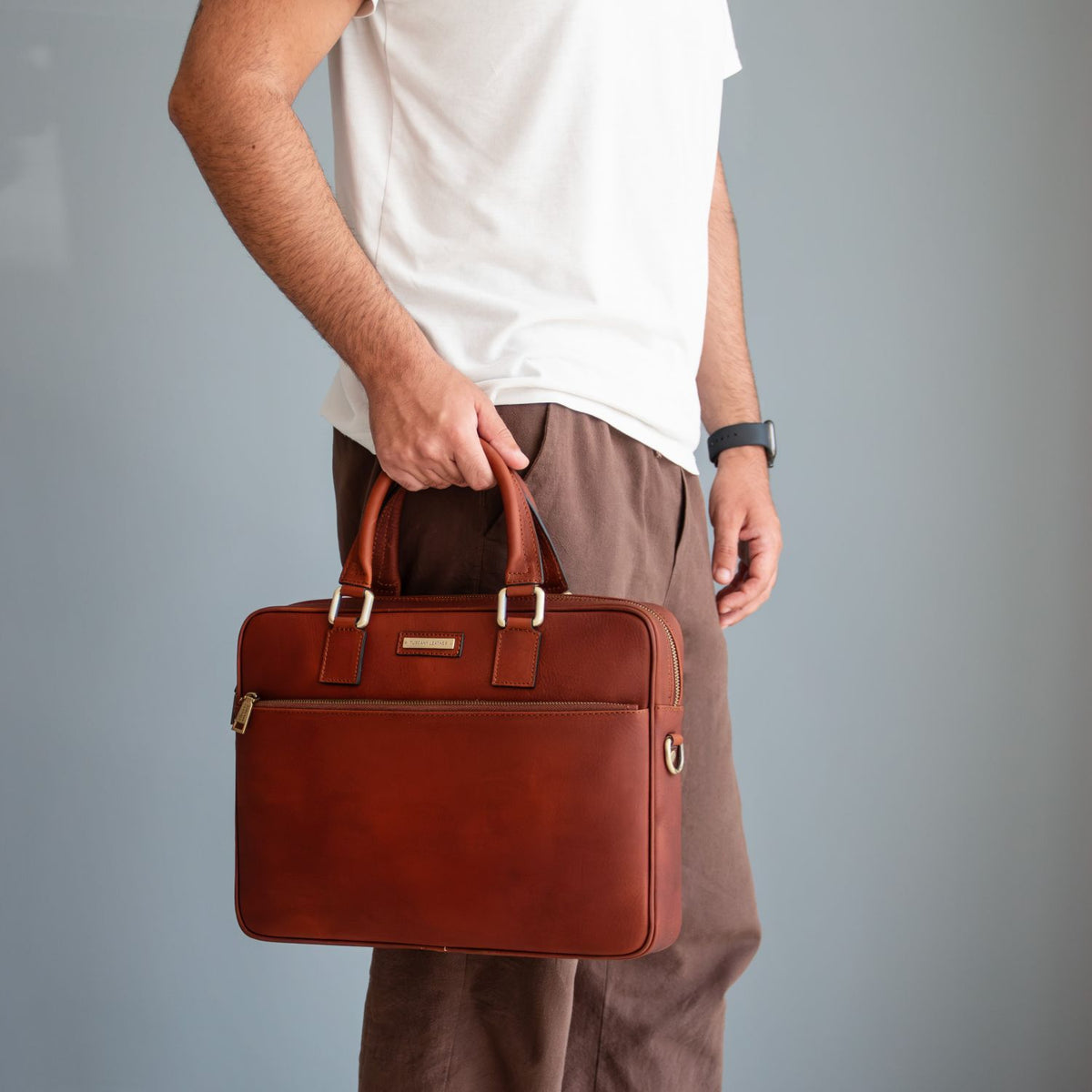Ferrara - Vegetable tanned leather laptop briefcase | TL142620