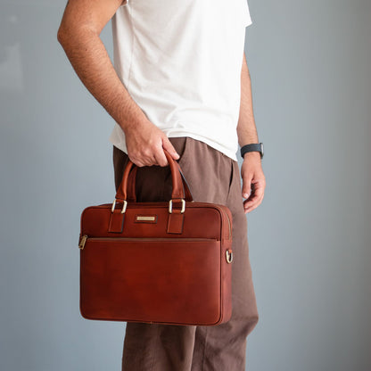 Ferrara - Vegetable tanned leather laptop briefcase | TL142620