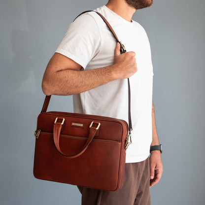 Ferrara - Vegetable tanned leather laptop briefcase | TL142620