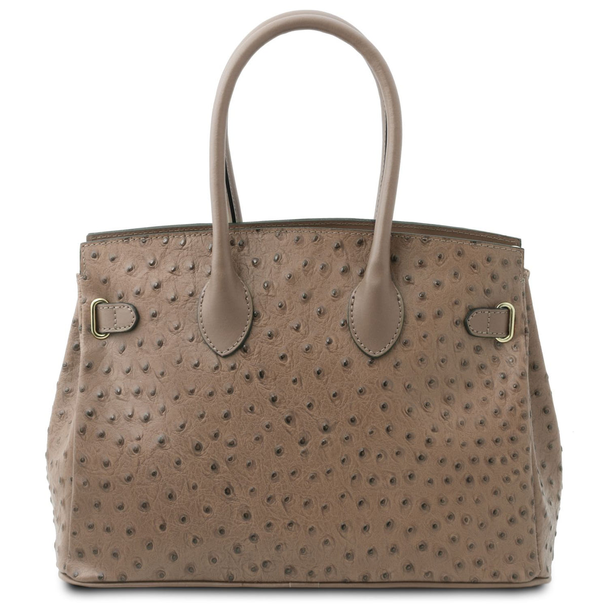 TL Bag - Handbag in ostrich-print leather