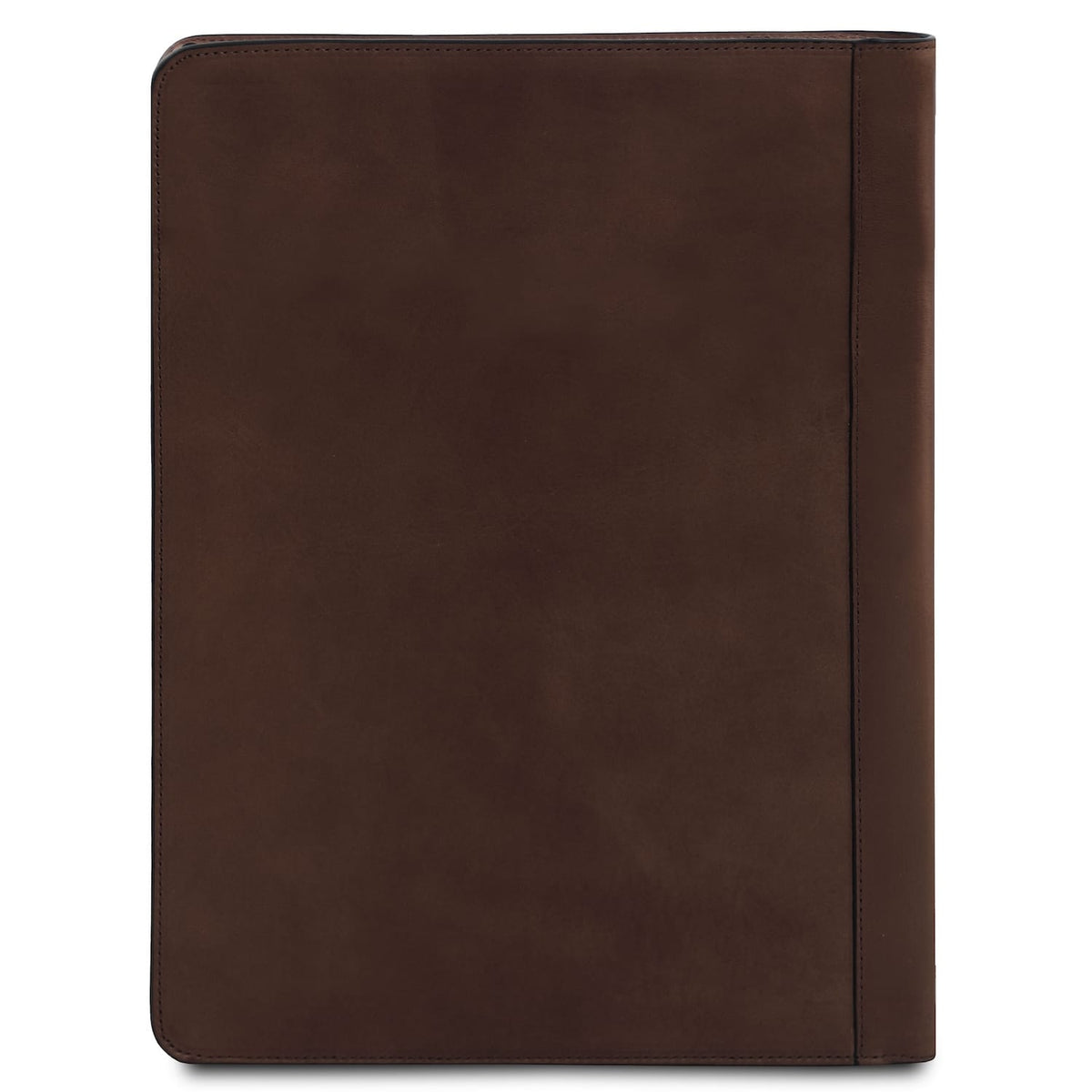 Marrón leather document case with a smooth front and clean stitching.