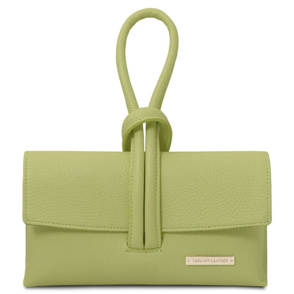 Lime green handbag with a strap sur fond blanc