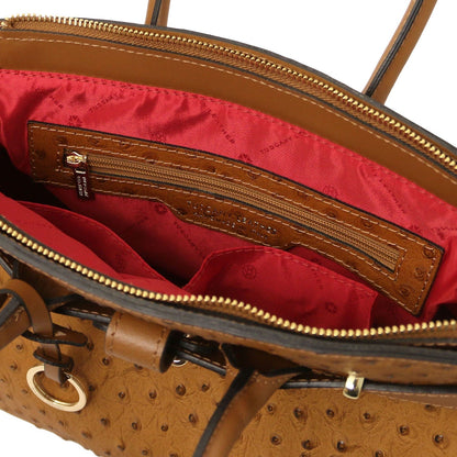 Leather handbags TL Bag - Handbag in ostrich-print leather | TL142120 San Rocco Italia