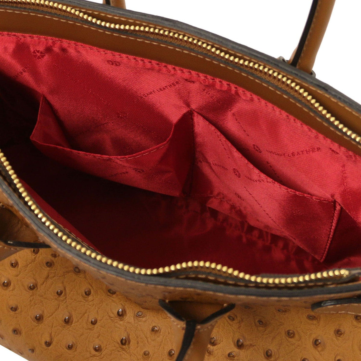 Leather handbags TL Bag - Handbag in ostrich-print leather | TL142120 San Rocco Italia
