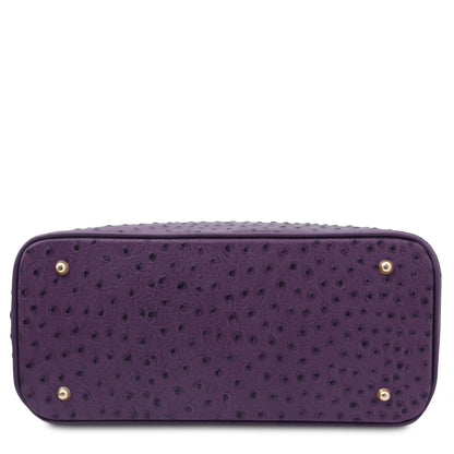 Leather handbags TL Bag - Handbag in ostrich-print leather | TL142120 San Rocco Italia