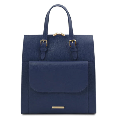 Mochilas de piel para mujer Azul oscuro TL Bag - Italian Leather Convertible Backpack | TL142211 San Rocco Italia