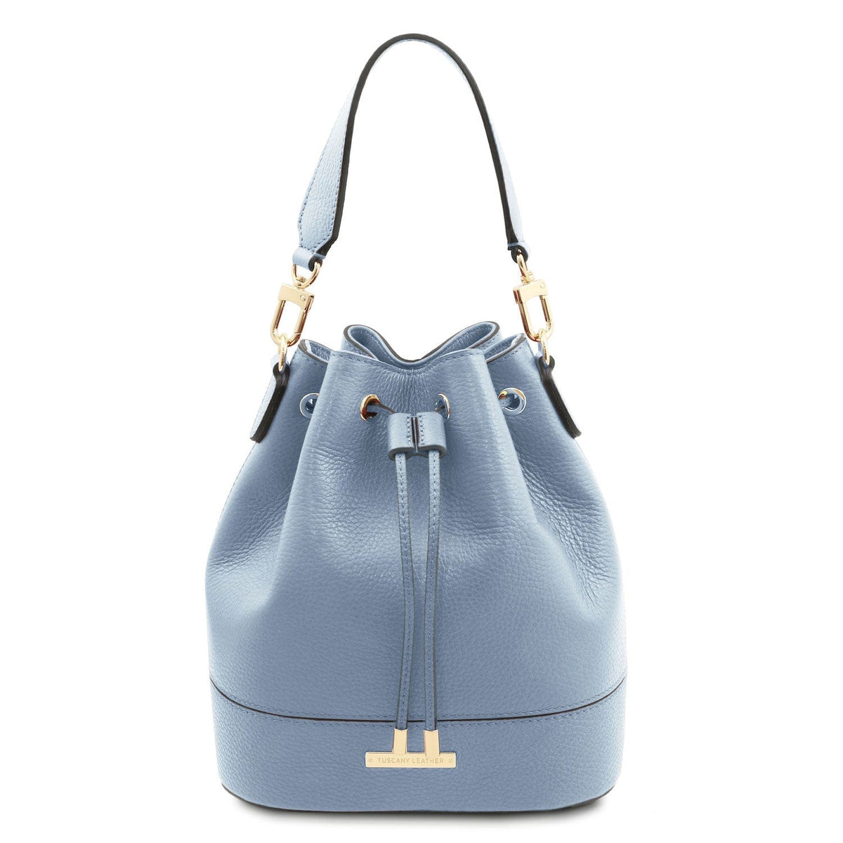 Leather handbags Light Blue TL Bag - Leather bucket bag | TL142146 San Rocco Italia