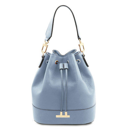 Leather handbags Light Blue TL Bag - Leather bucket bag | TL142146 San Rocco Italia