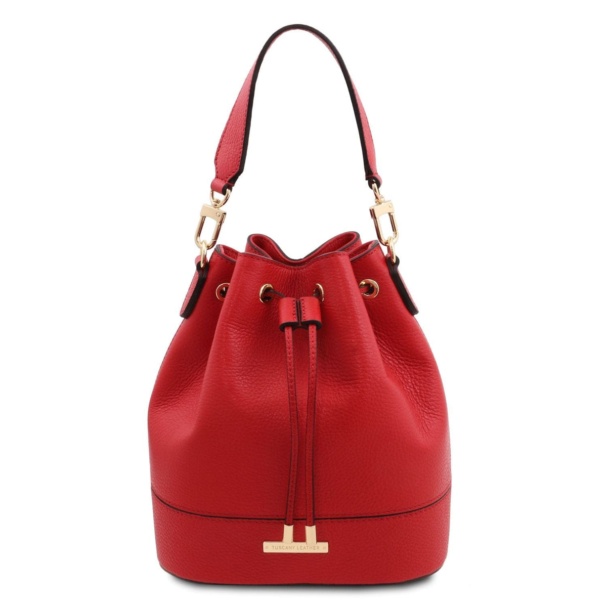 Leather handbags Lipstick Red TL Bag - Leather bucket bag | TL142146 San Rocco Italia