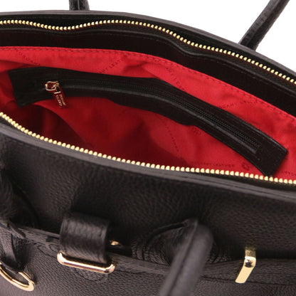 Leather handbags TL Bag - Leather handbag with golden hardware | TL141529 San Rocco Italia