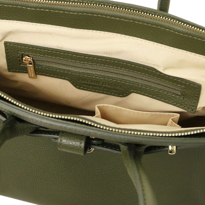 TL Bag - Leather handbag with golden hardware | TL141529 - Premium Leather handbags - Shop now at San Rocco Italia