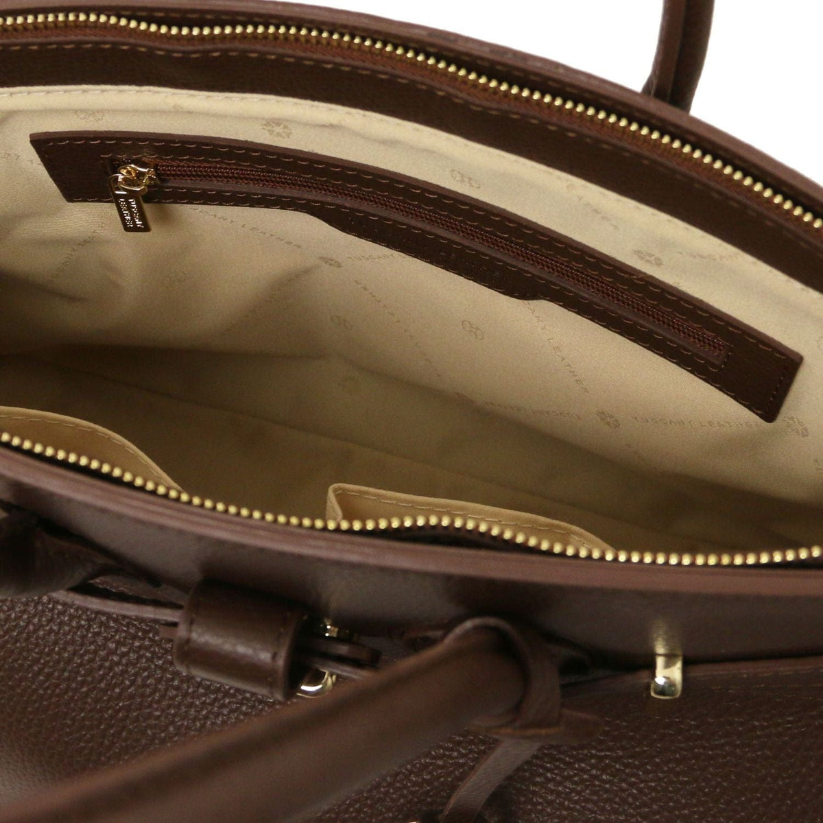 Leather handbags TL Bag - Leather handbag with golden hardware | TL141529 San Rocco Italia