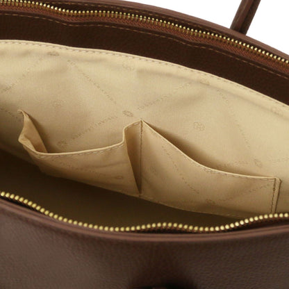 Leather handbags TL Bag - Leather handbag with golden hardware | TL141529 San Rocco Italia
