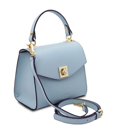 Leather handbags Light Blue TL Bag - Leather mini bag | TL142203 San Rocco Italia