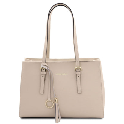 Leather handbags Beige TL Bag - Leather shoulder bag | TL142037 San Rocco Italia