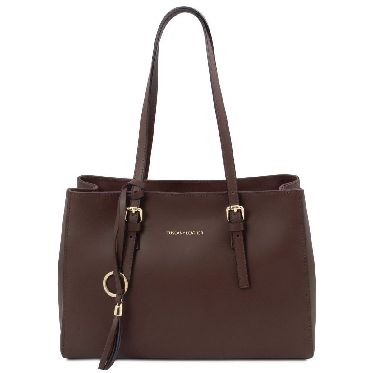 Leather handbags Coffee TL Bag - Leather shoulder bag | TL142037 San Rocco Italia