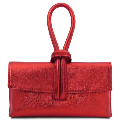 Leather handbags Red TL Bag - Metallic leather clutch | TL141993 San Rocco Italia