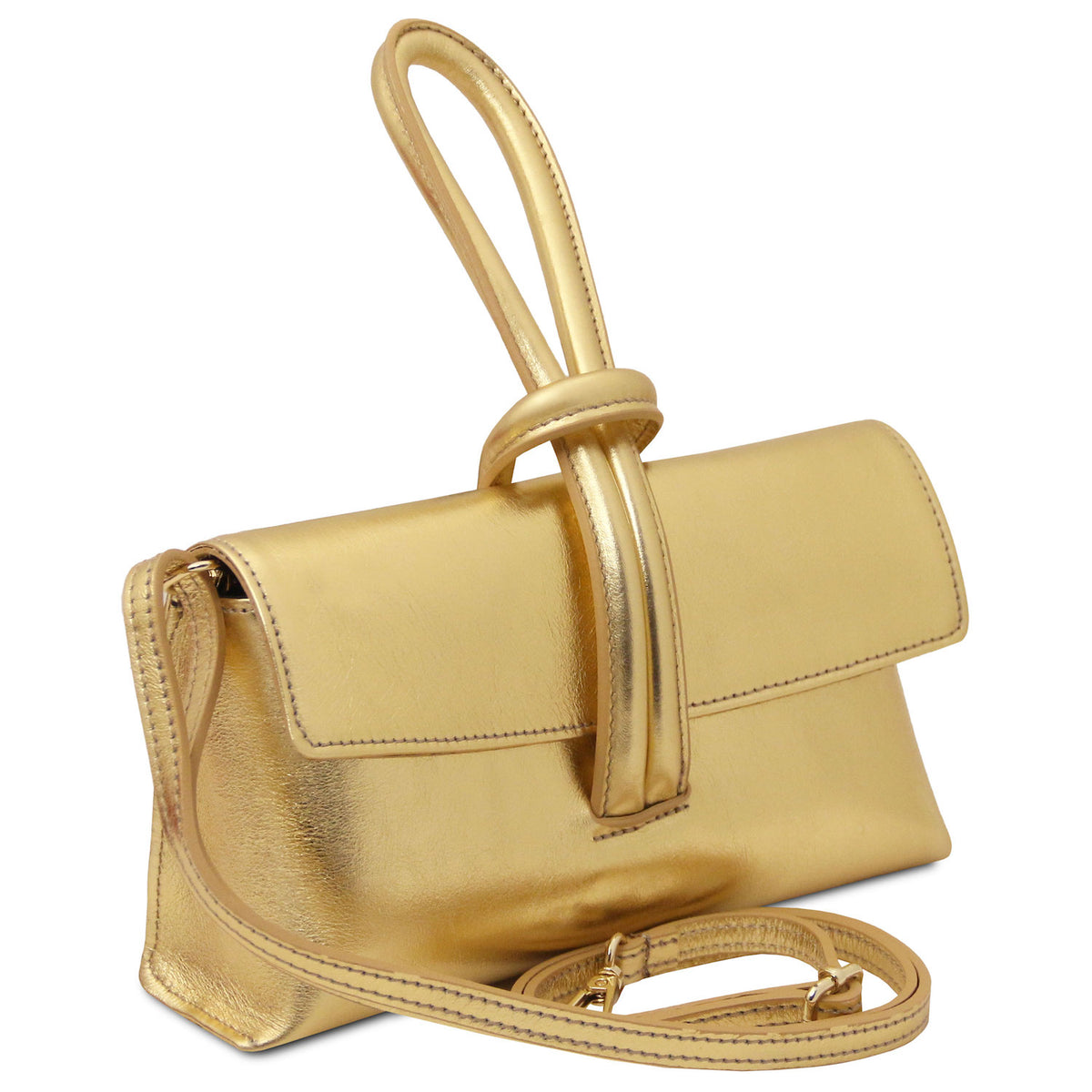 Leather handbags TL Bag - Metallic leather clutch | TL141993 San Rocco Italia